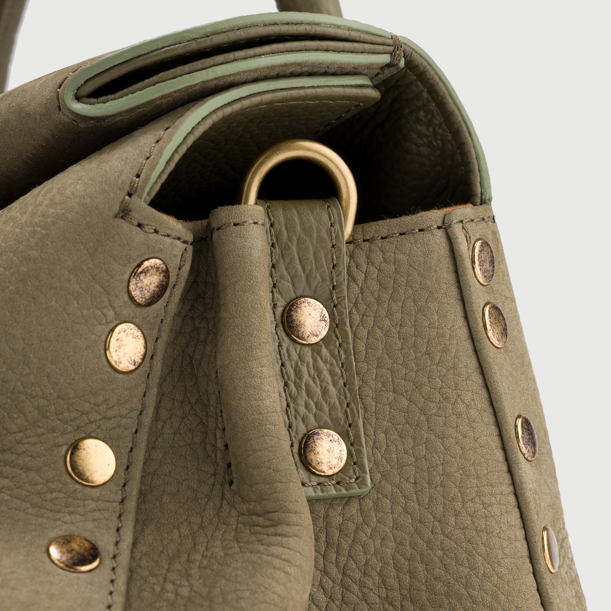Zanellato Dotta® S borsa verde in pelle nabuk