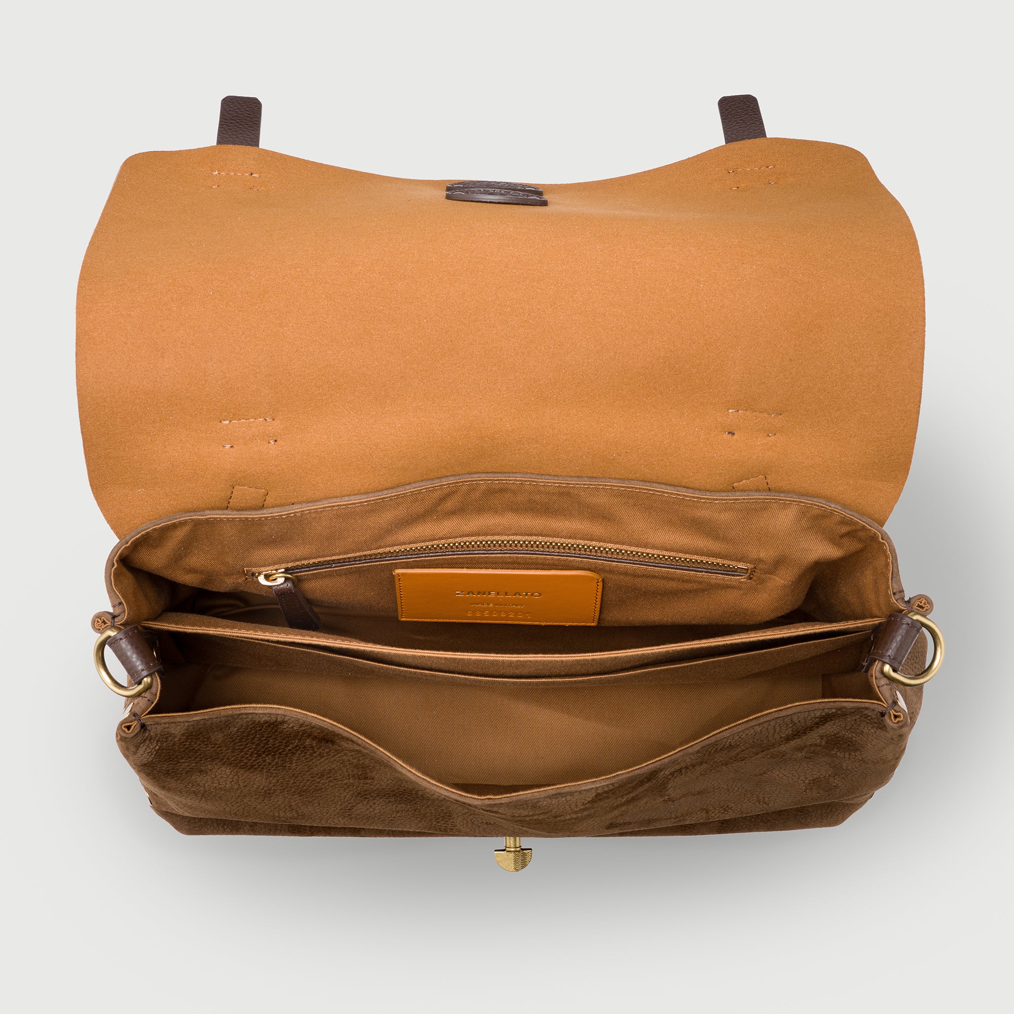 Zanellato Postina® M borsa a mano e tracolla marrone nabuk