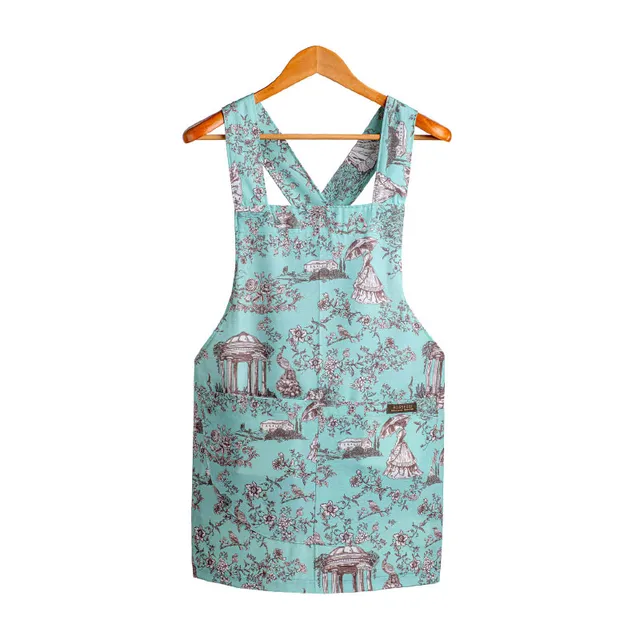 Borseggi Grembiuli Grembiule cucina & giardino Toile de Jouy turchese