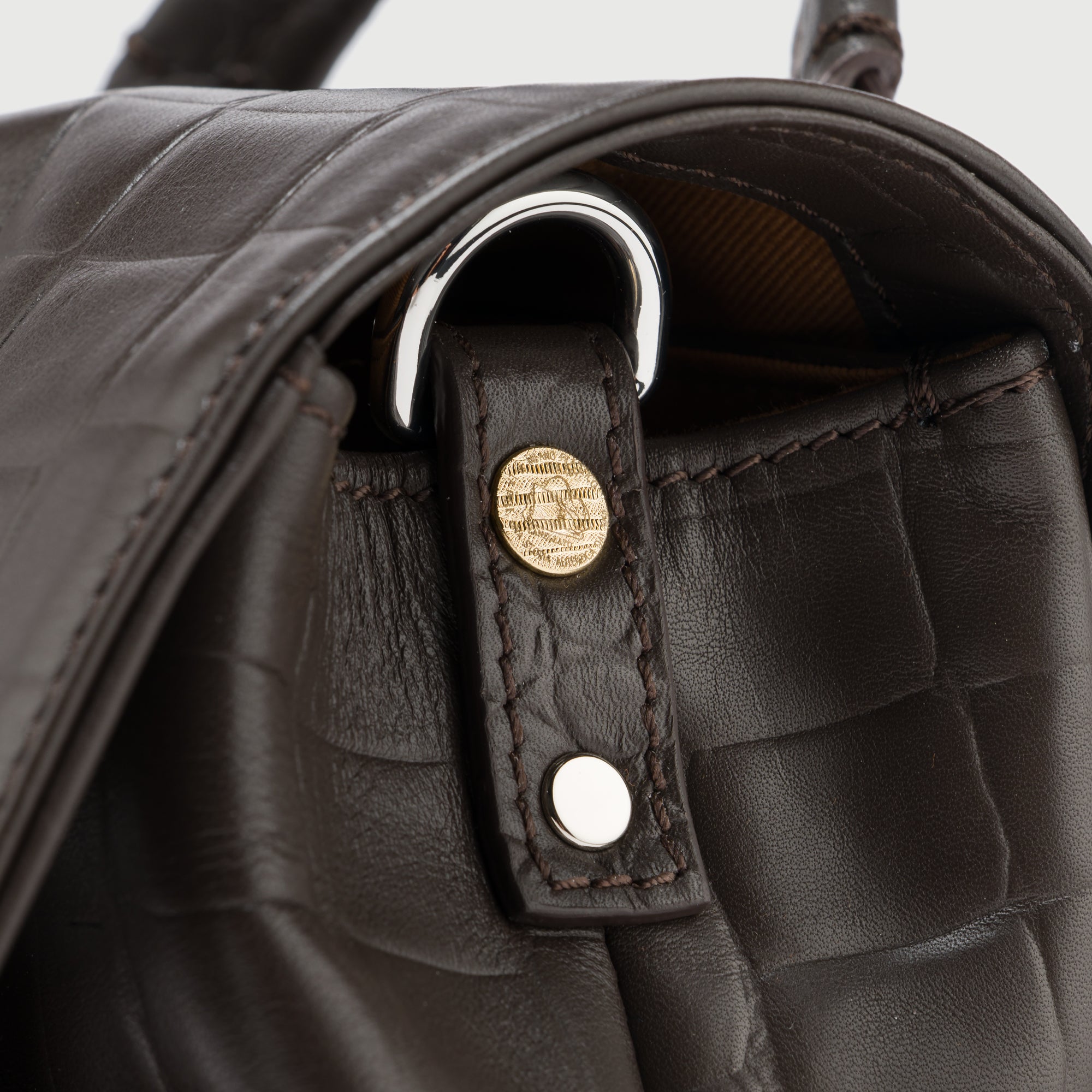 Zanellato Postina® Baby borsa marrone effetto coccodrillo in pelle