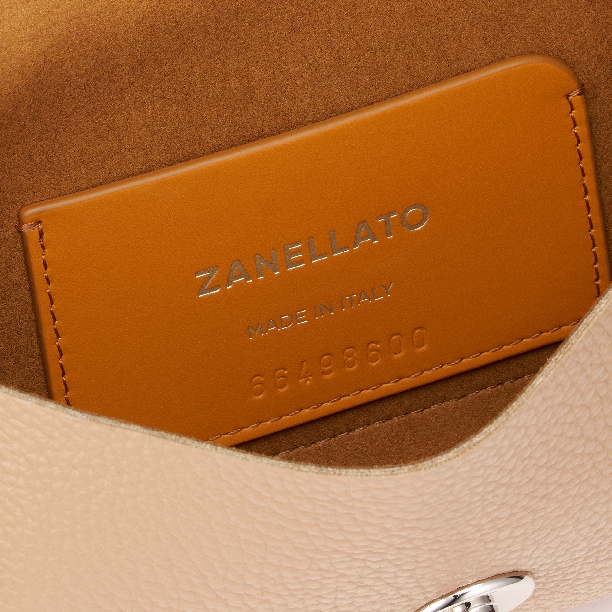 Zanellato Lettera® S clutch marrone pelle martellata