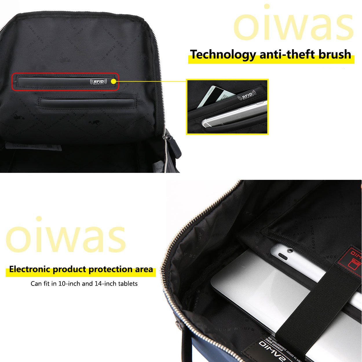 OIWAS Backpacks zaino casual uomo