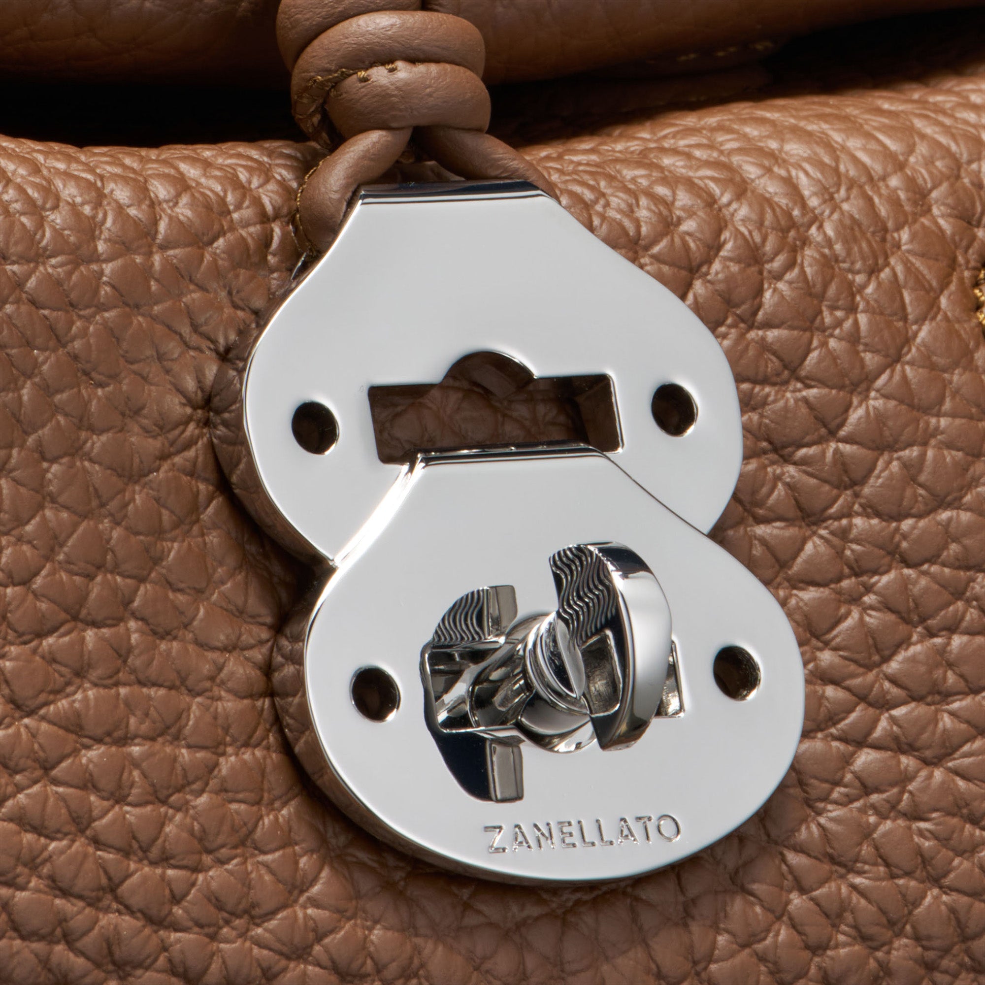 Zanellato Dotta® Baby borsa marrone in pelle martellata