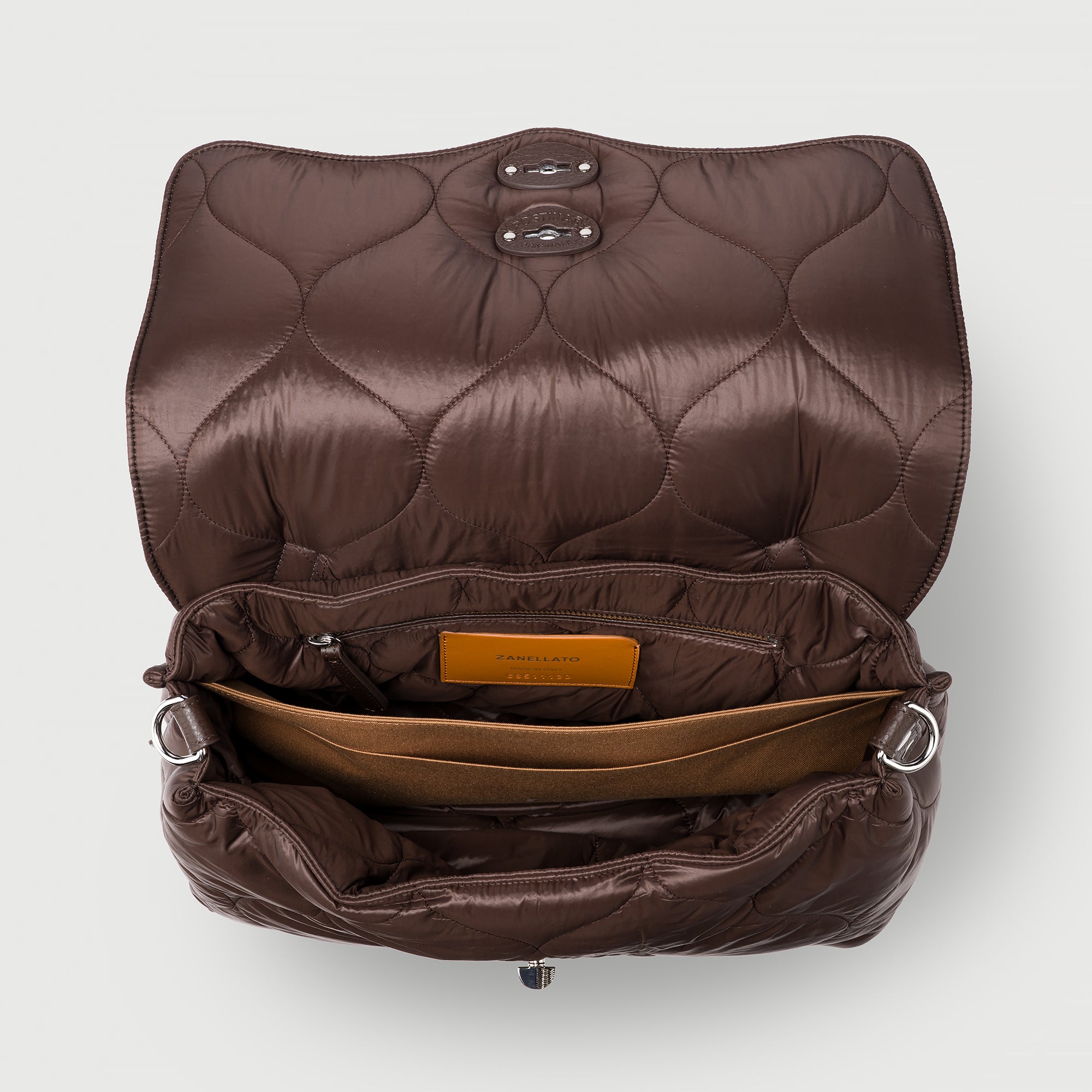 Zanellato Postina® M borsa marrone nylon imbottito