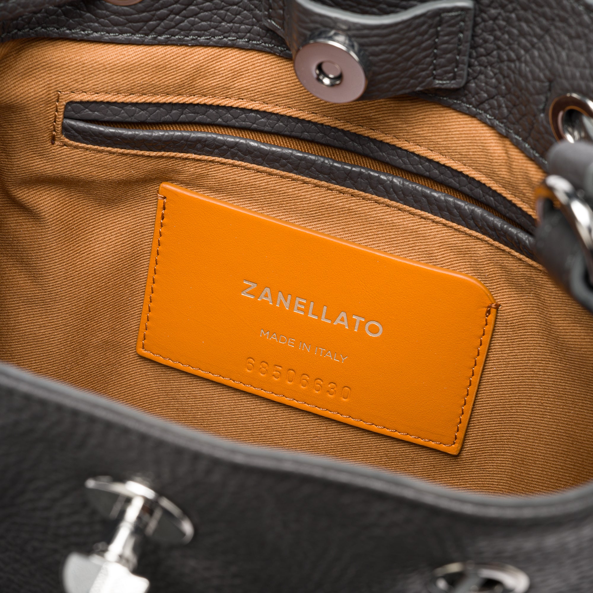 Zanellato Mondà® S borsa grigia pelle martellata