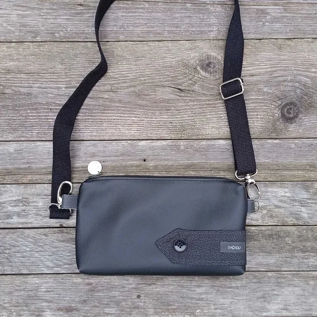 Ricicli Design Borse Pochette Lupin n°05 con tracolla nera