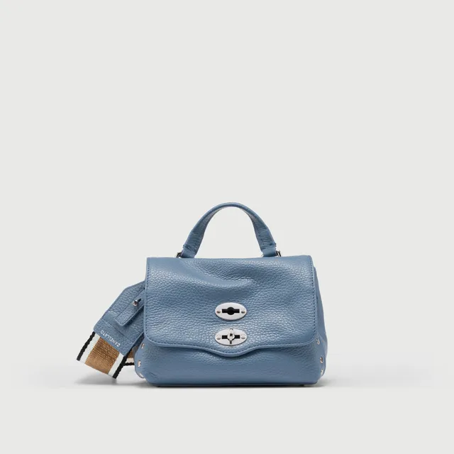 Zanellato Postina® Baby borsa blu pelle martellata