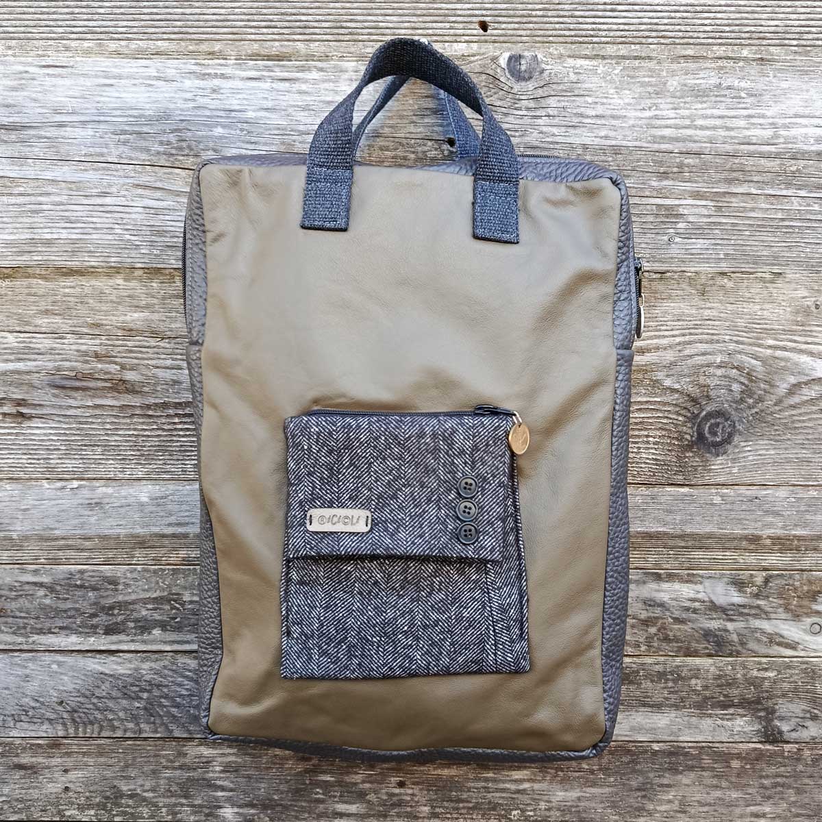 Ricicli Design Borse Zaino Ganzo in VERA PELLE n°06