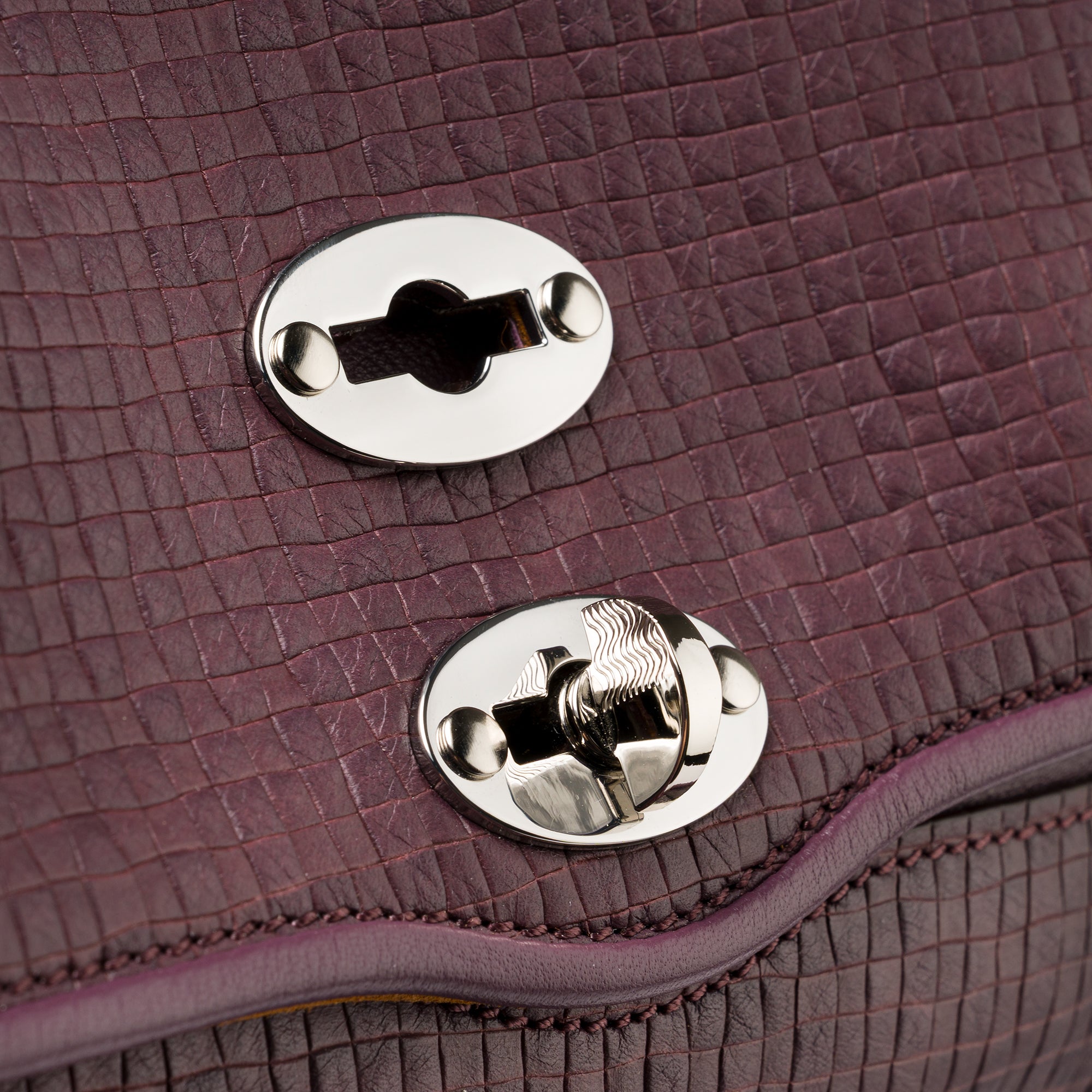 Zanellato Postina® Baby in Red Chianti borsa in pelle stampata