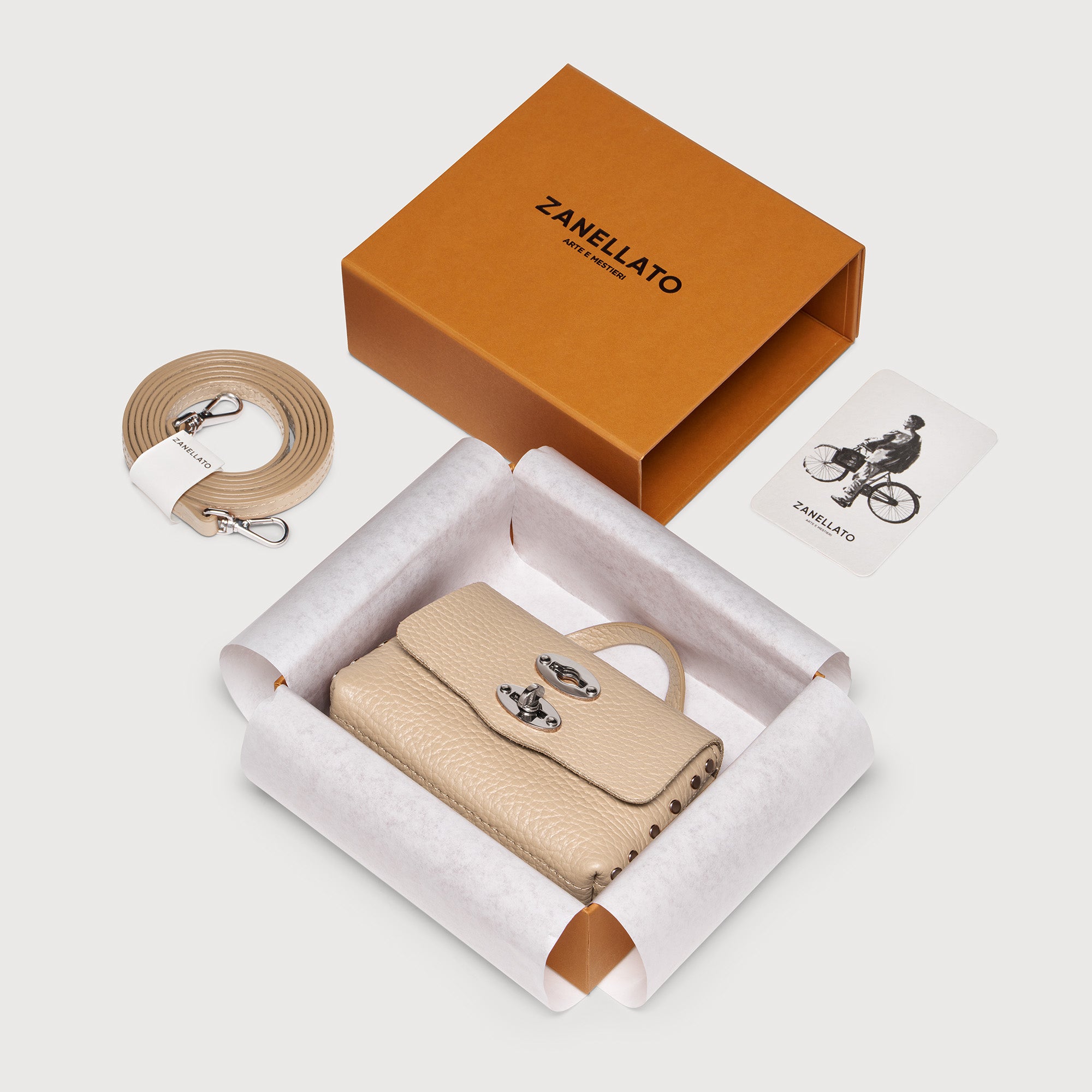Zanellato Postina® Wallet MINI portafoglio rosa pelle martellata