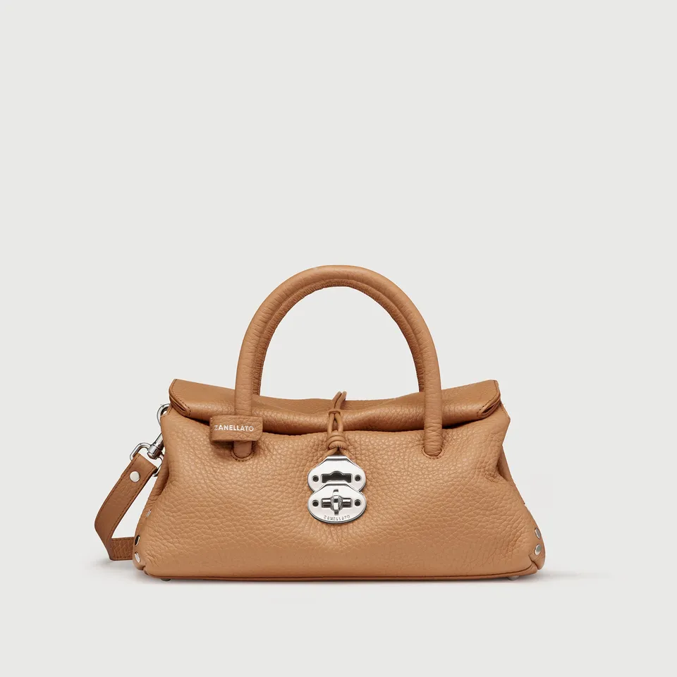 Zanellato Dotta® S borsa Brown Amaretto in pelle martellata