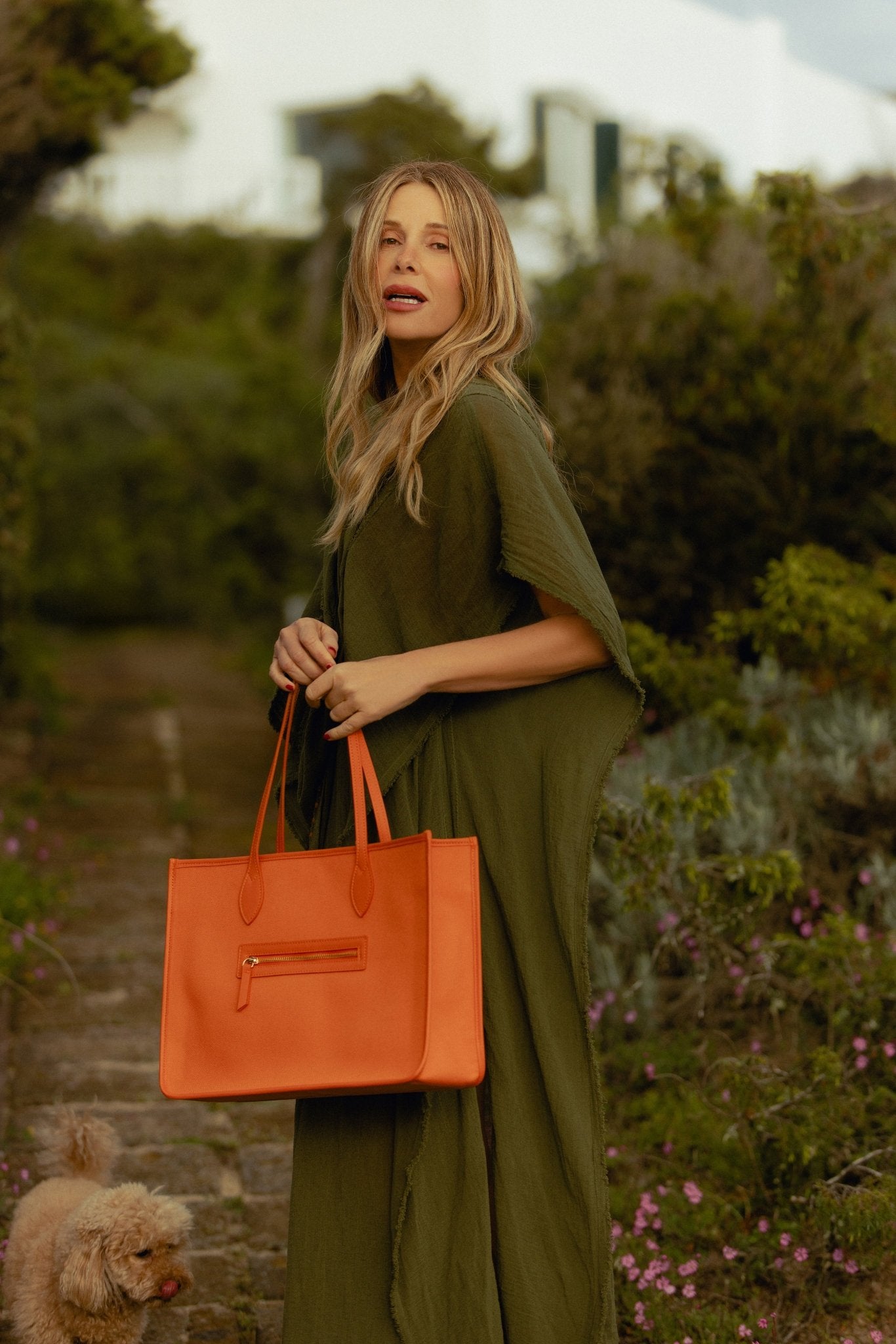 Marks&Angels Borse a Spalla Giusy Canvas Arancio shopper canvas con tasca
