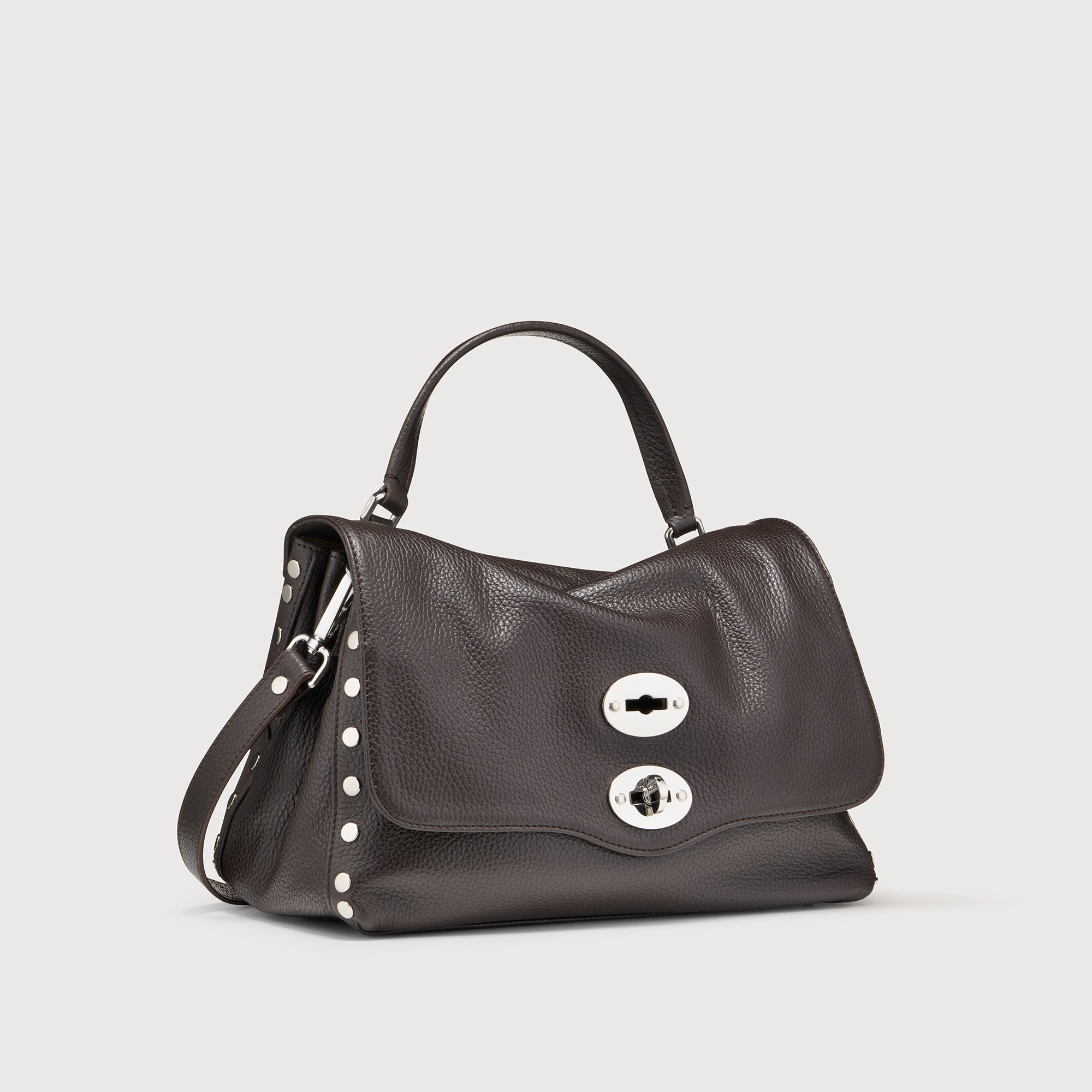Zanellato Postina® S borsa a mano Brown Dolce Amaro in pelle martellata