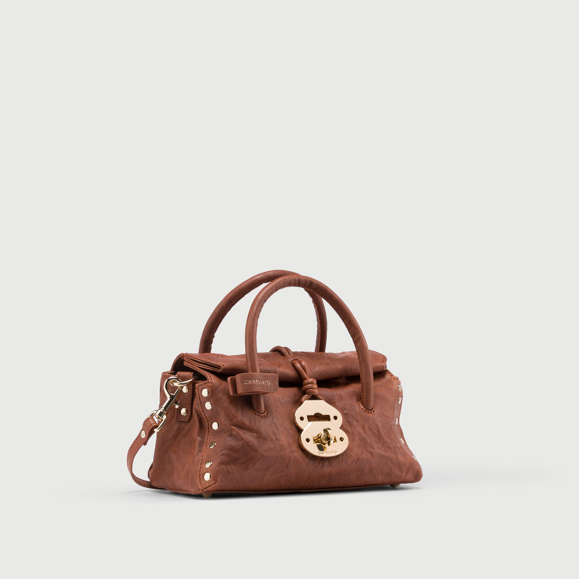 Zanellato Dotta® BABY borsa marrone pelle stropicciata