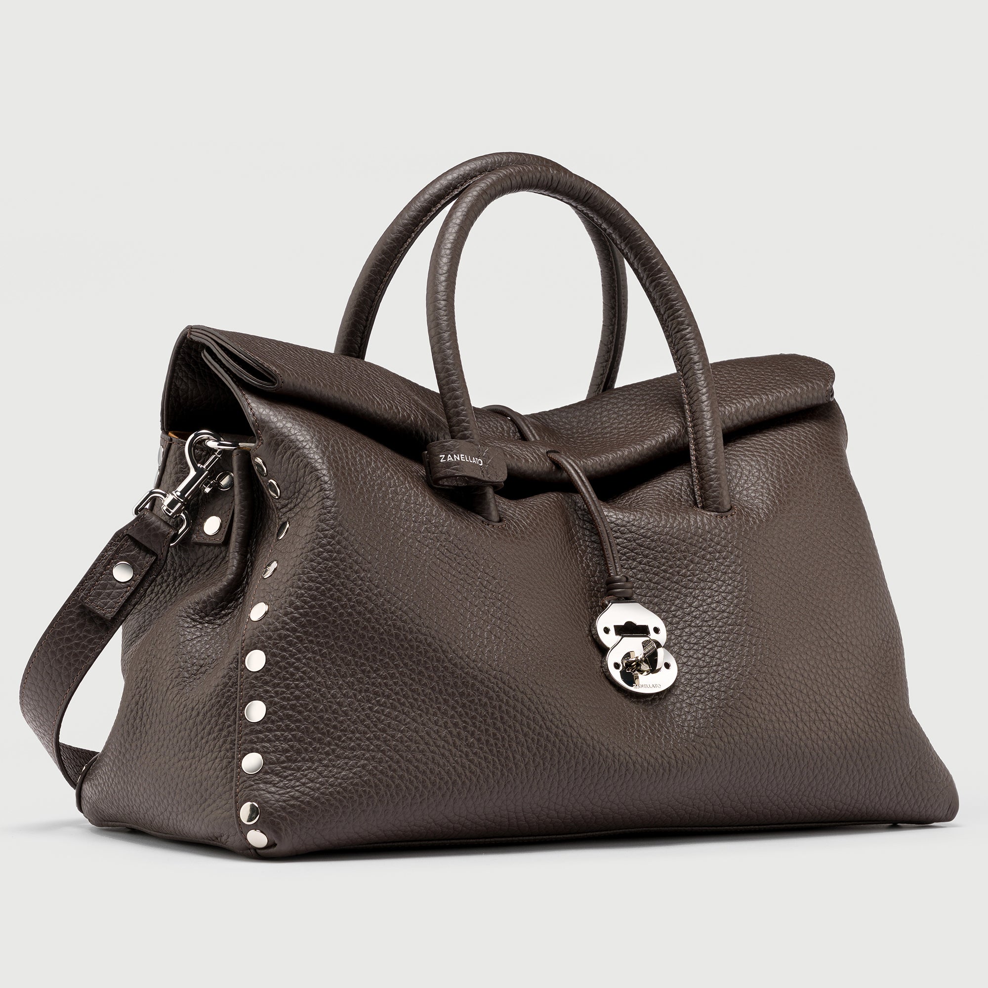Zanellato Dotta® XL borsa marrone in pelle martellata