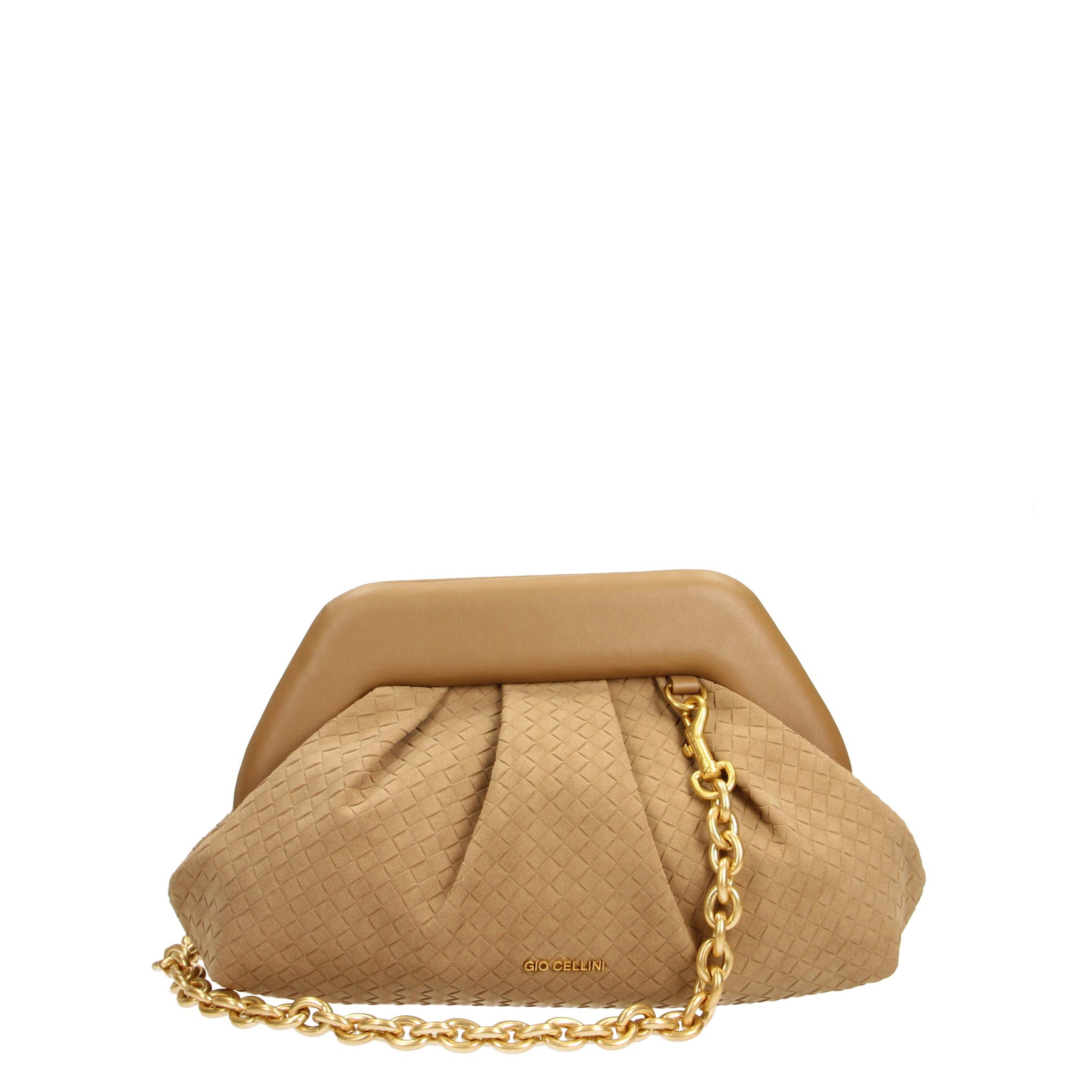 Gio Cellini MINI BAGS CLUTCH CLUTCH GIO CELLINI clutch Camel eco-camoscio intrecciato
