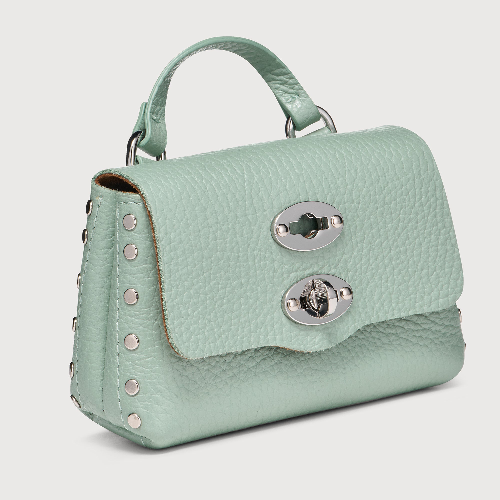 Zanellato Postina® Wallet portafoglio mini verde Peppermint in pelle martellata