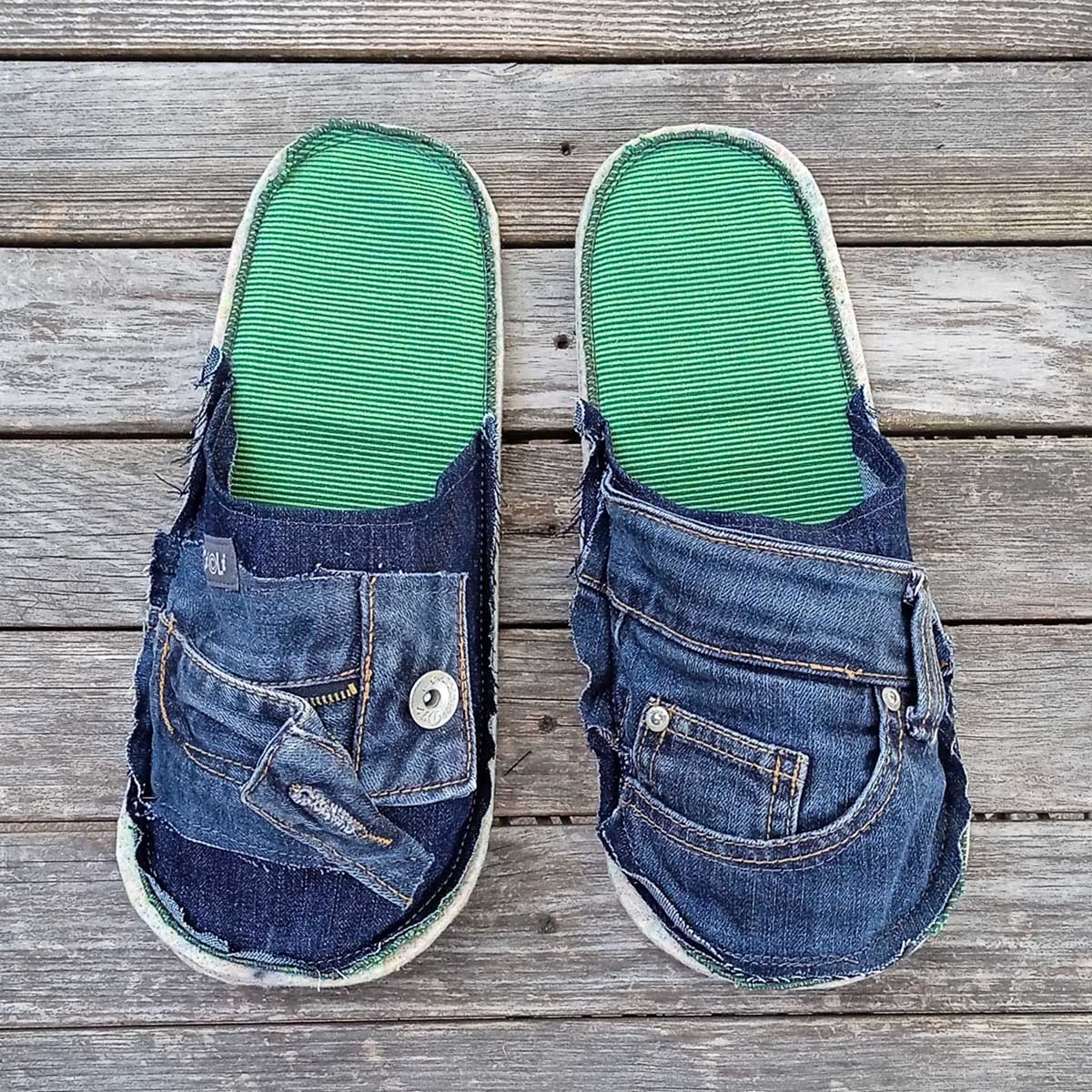 Ricicli Design Accessori Ciabatte n°09 taglia XL 45-47 jeans PET riciclato
