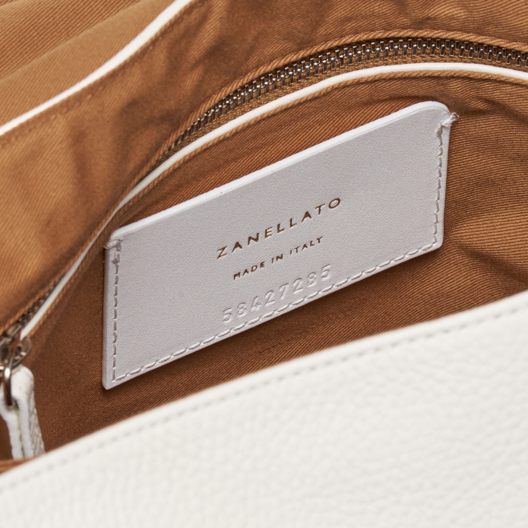 Zanellato Postina® M borsa Bianco Latte in pelle martellata