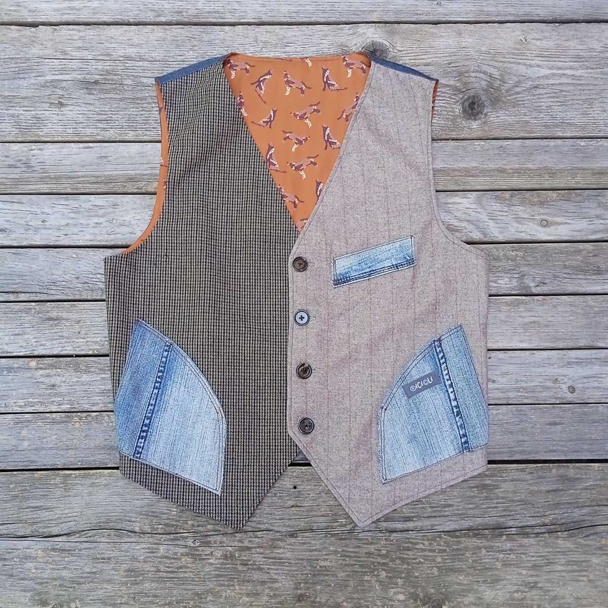 Ricicli Design Abbigliamento Gilet double face n°18 taglia M riciclato