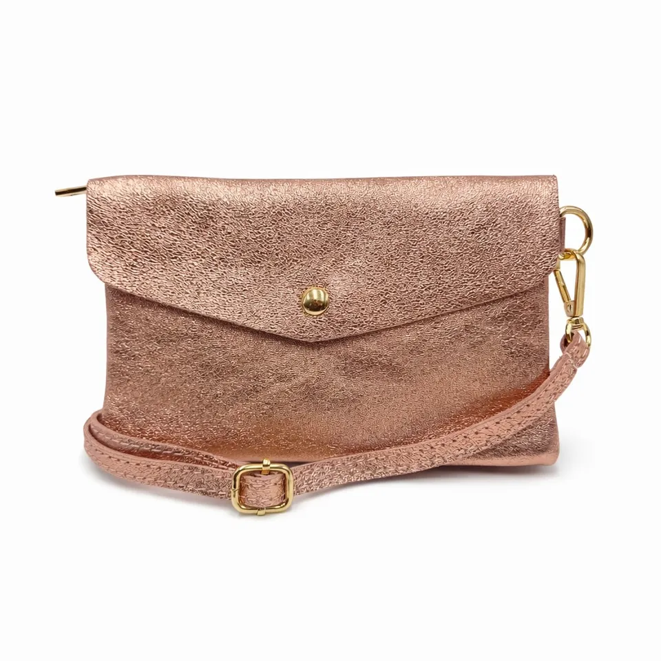 Crazy Lou Pochette en cuir sac double pochette métallisé 2559