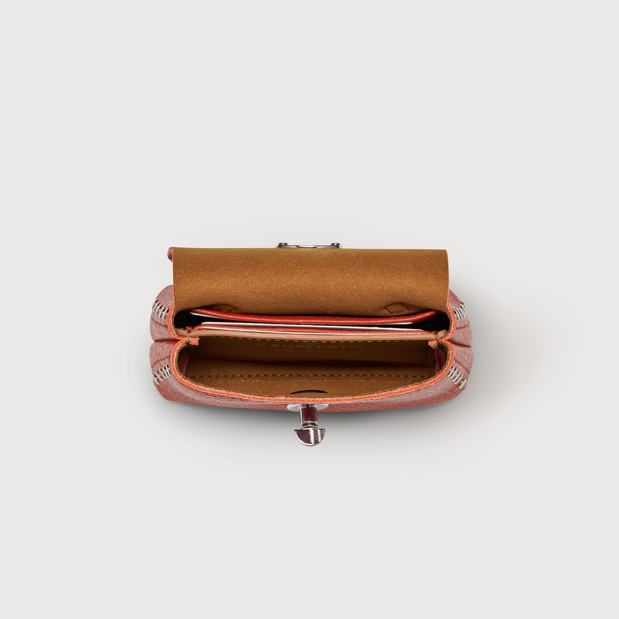 Zanellato Postina® Wallet Mini portafoglio rosso in pelle martellata