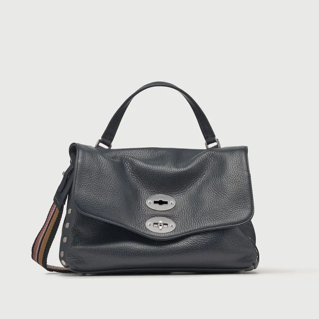 Zanellato Postina® borsa S blu navy in pelle martellata