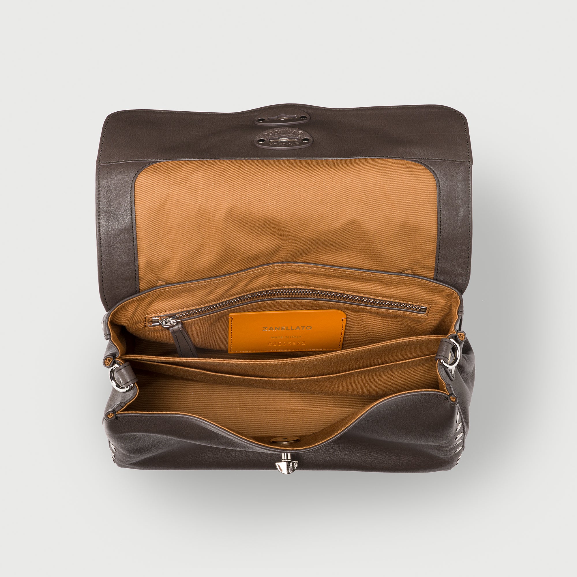 Zanellato Postina® S borsa marrone in pelle liscia