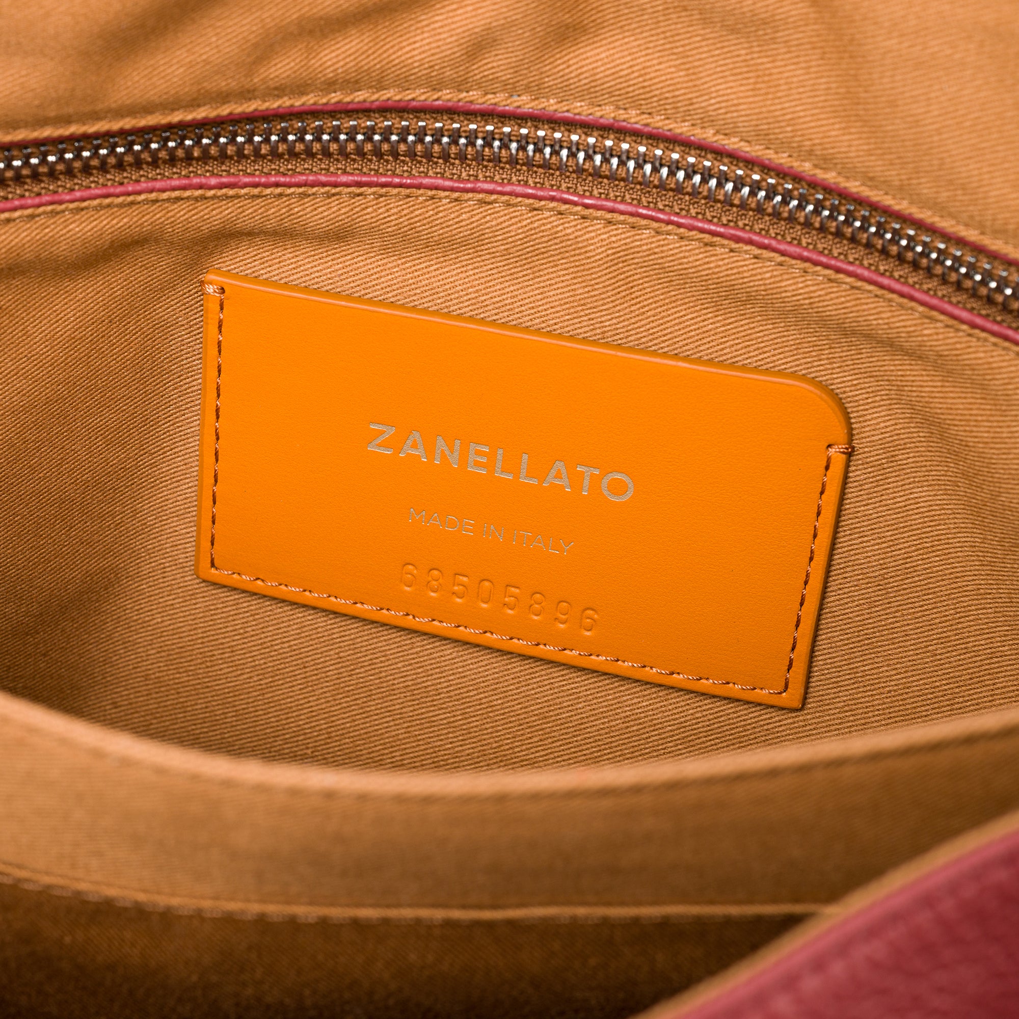 Zanellato Postina® M borsa a tracolla rosso Radicchio di Treviso in pelle martellata