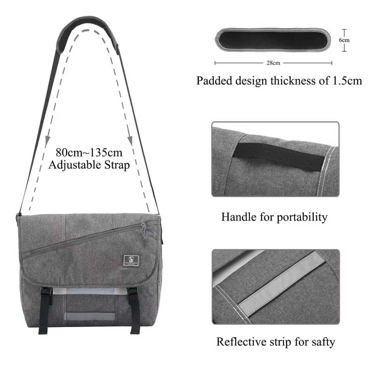 OIWAS Messenger Bags borsa messenger per laptop da 15,6"