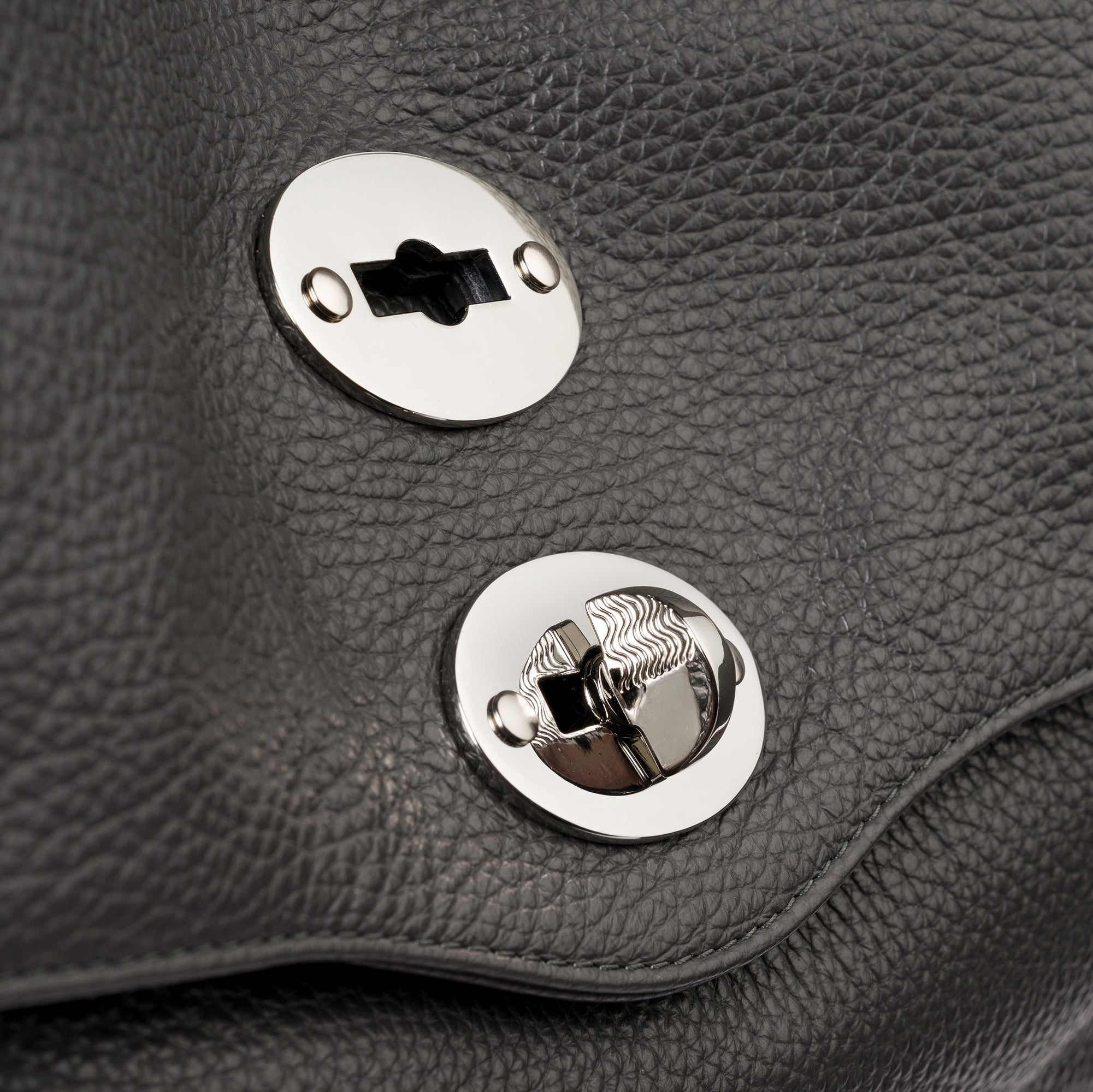 Zanellato Postina® M borsa a tracolla grigio Vulcano in pelle martellata