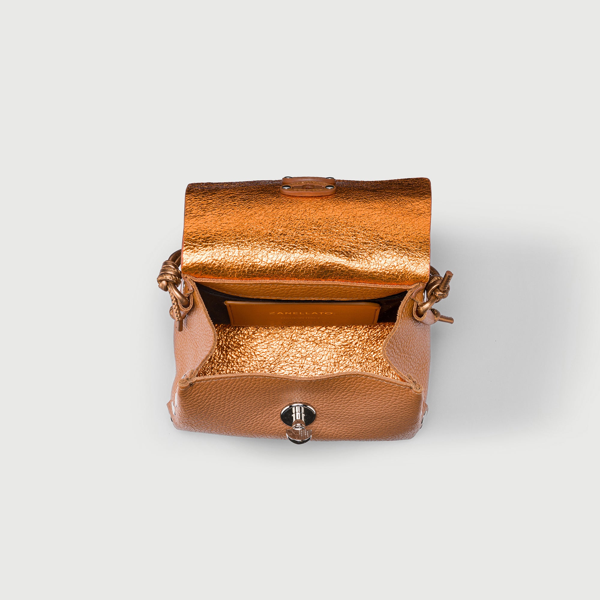 Zanellato Postina® SBABY borsa beige Pietra Ligure in pelle laminata