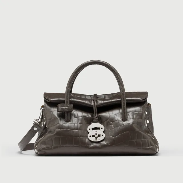 Zanellato Dotta® S borsa Brown Espresso in pelle stampata