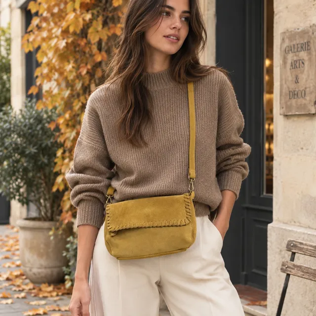 Crazy Lou Sac en cuir Sac en daim 7384 borsa scamosciata