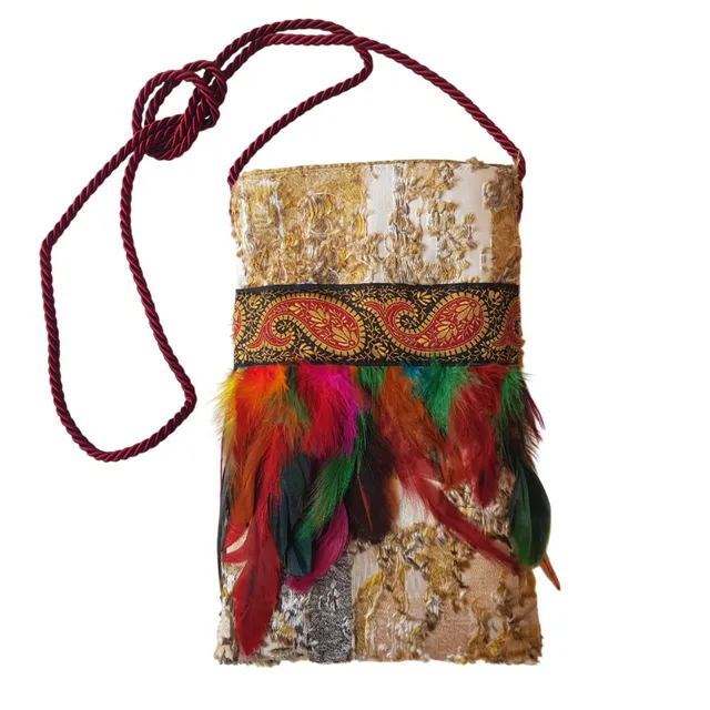 Borseggi Tibetane – le tracolla Tibetana piume 20 borsina
