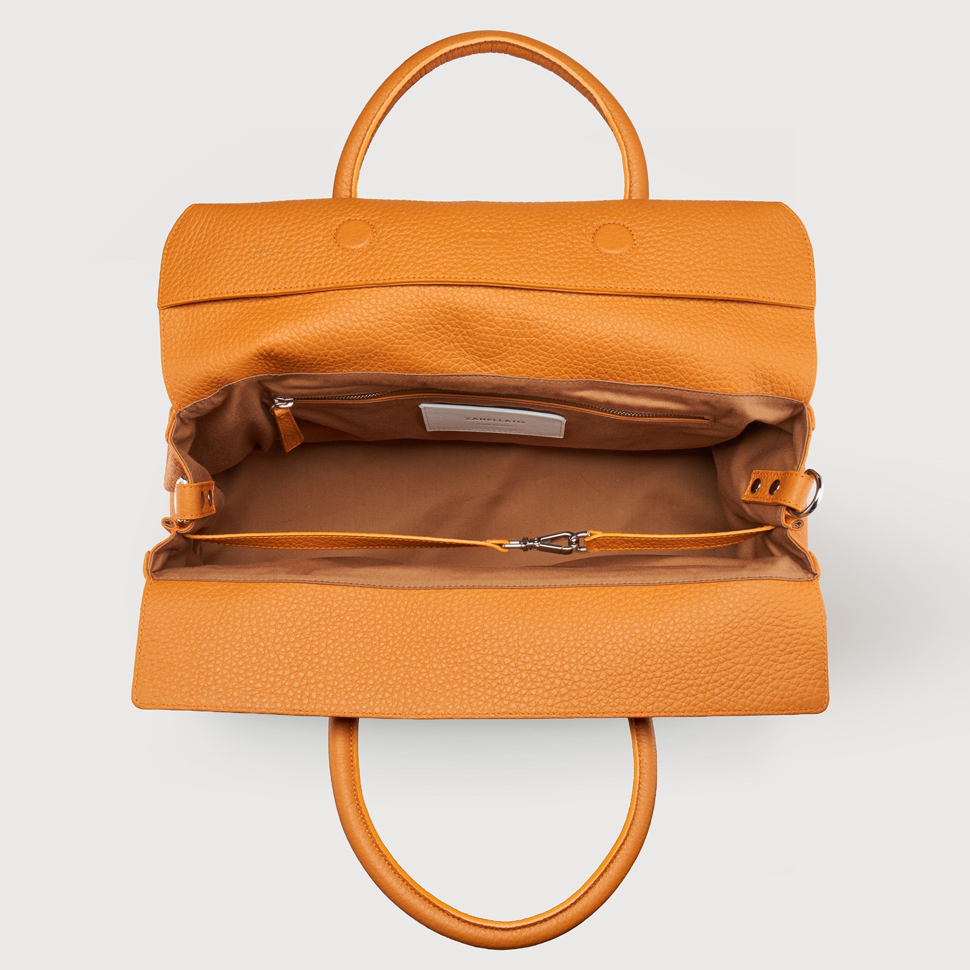 Zanellato Dotta® XL borsa arancione pelle martellata