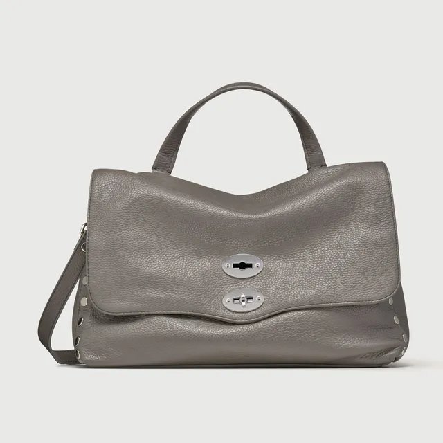 Zanellato Postina® M borsa grigia Montebianco in pelle martellata