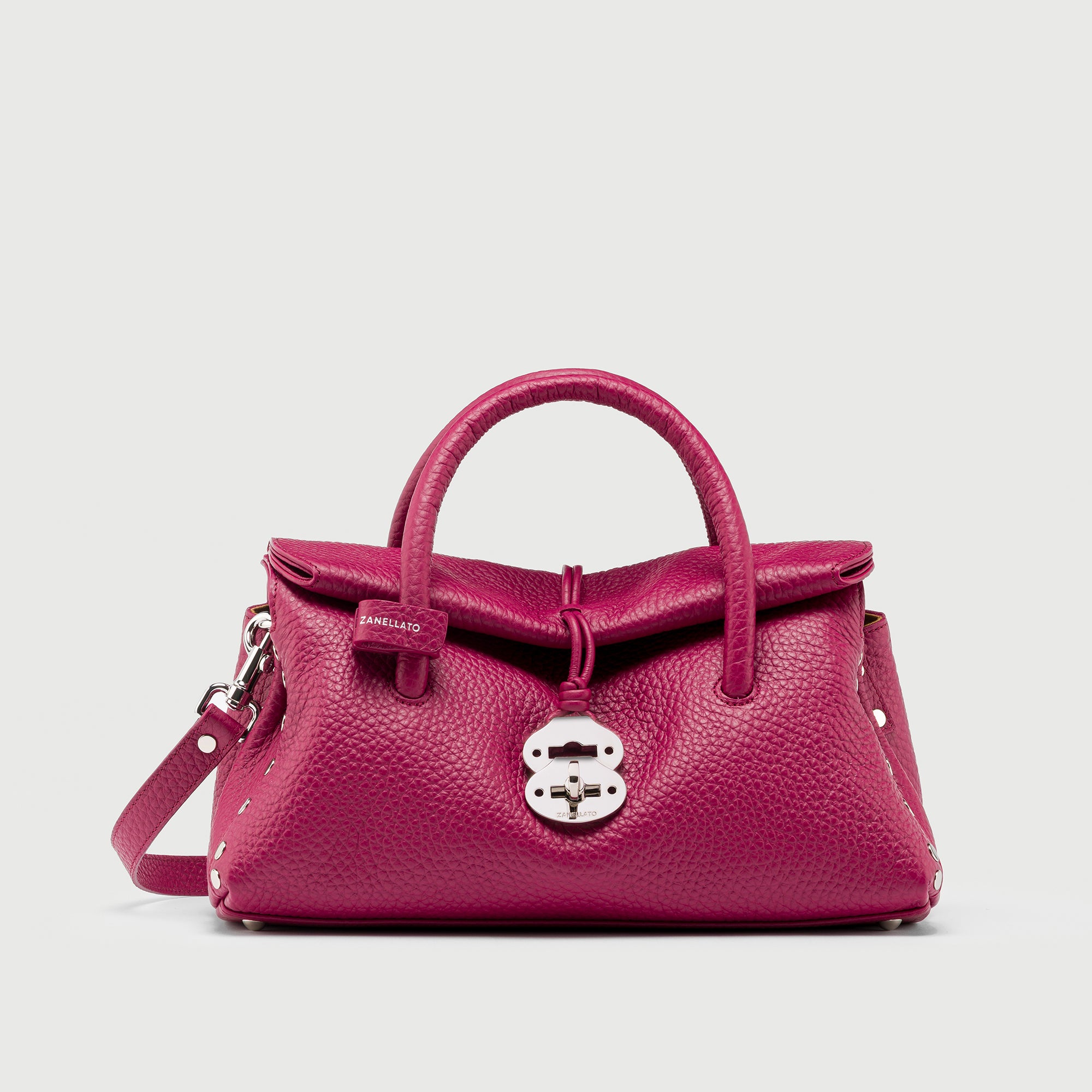 Zanellato Dotta® S borsa rosa Damasco in pelle martellata