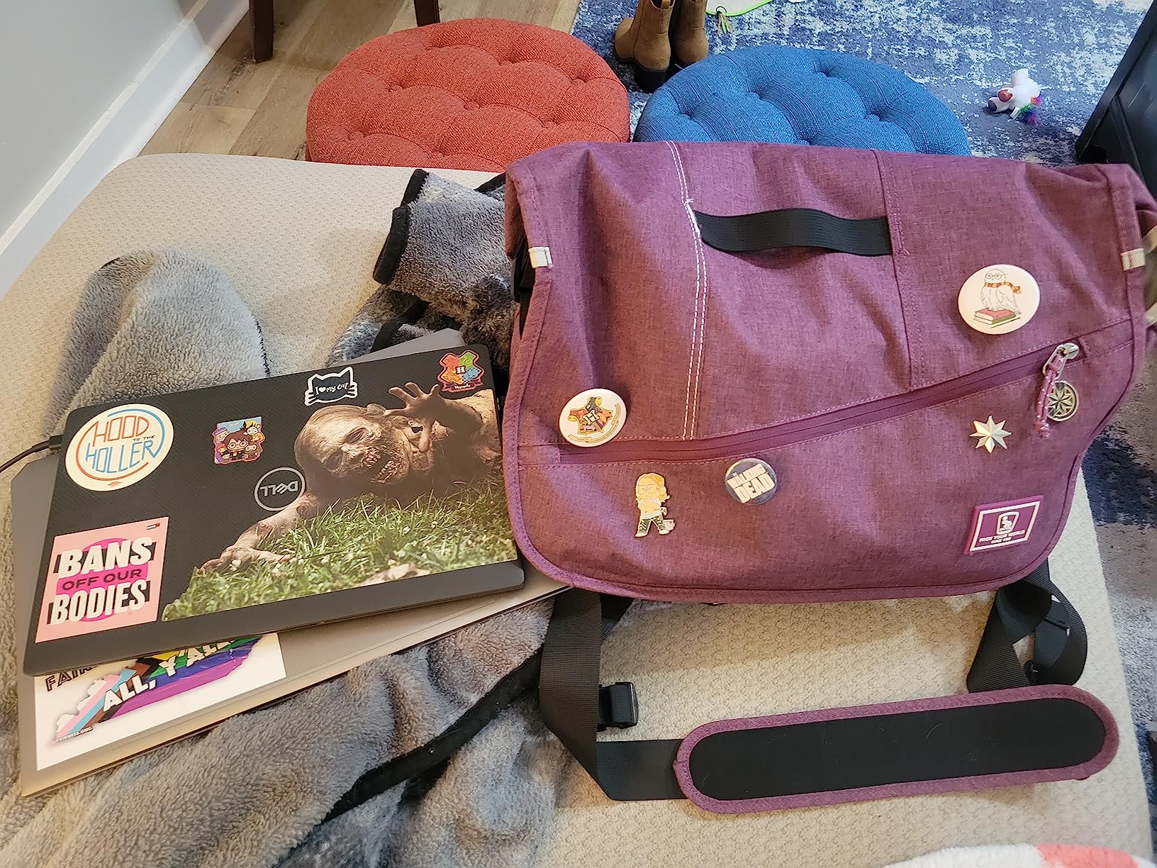 OIWAS Messenger Bags Borsa messenger laptop 15,6 pollici viola