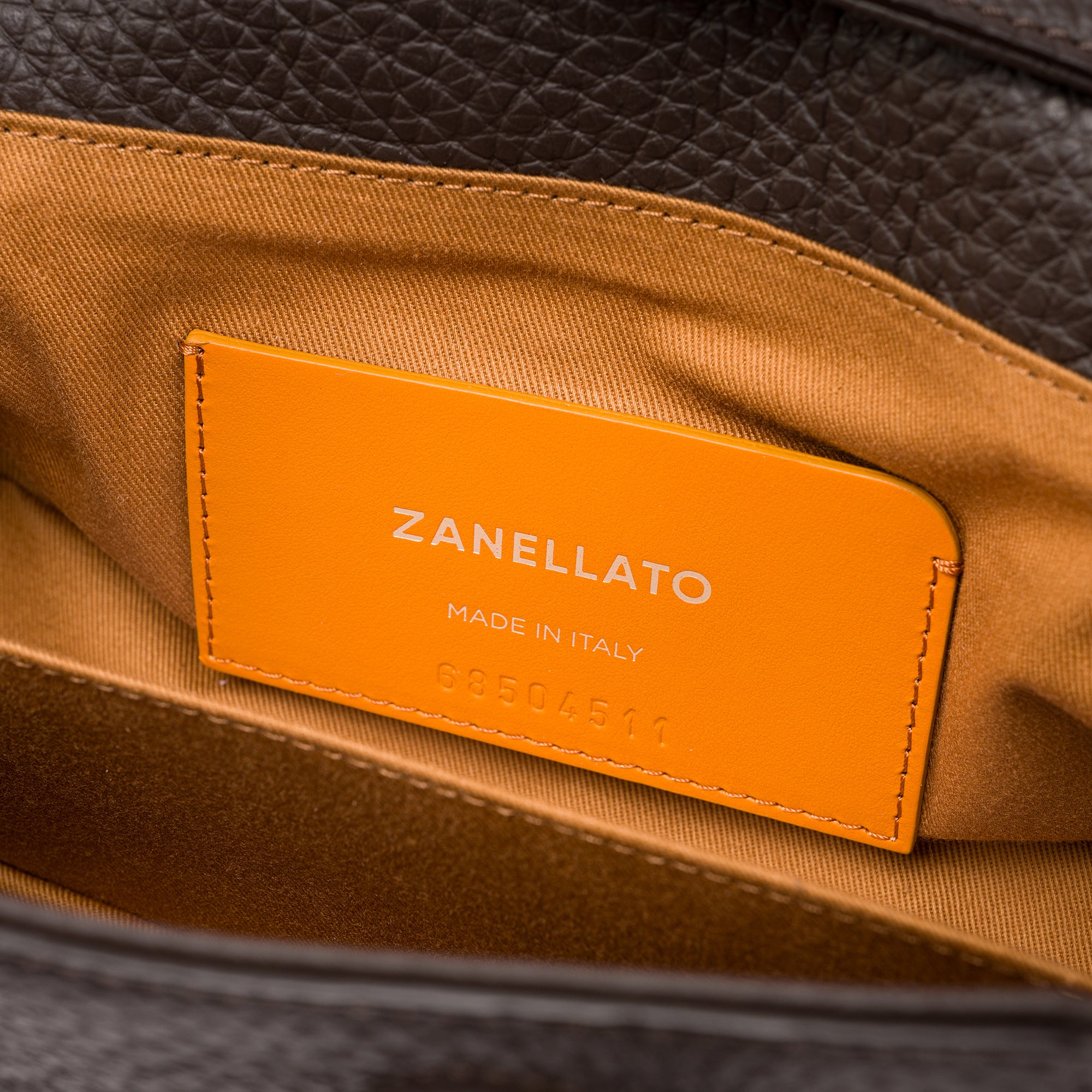 Zanellato Dotta® Baby borsa marrone in pelle martellata
