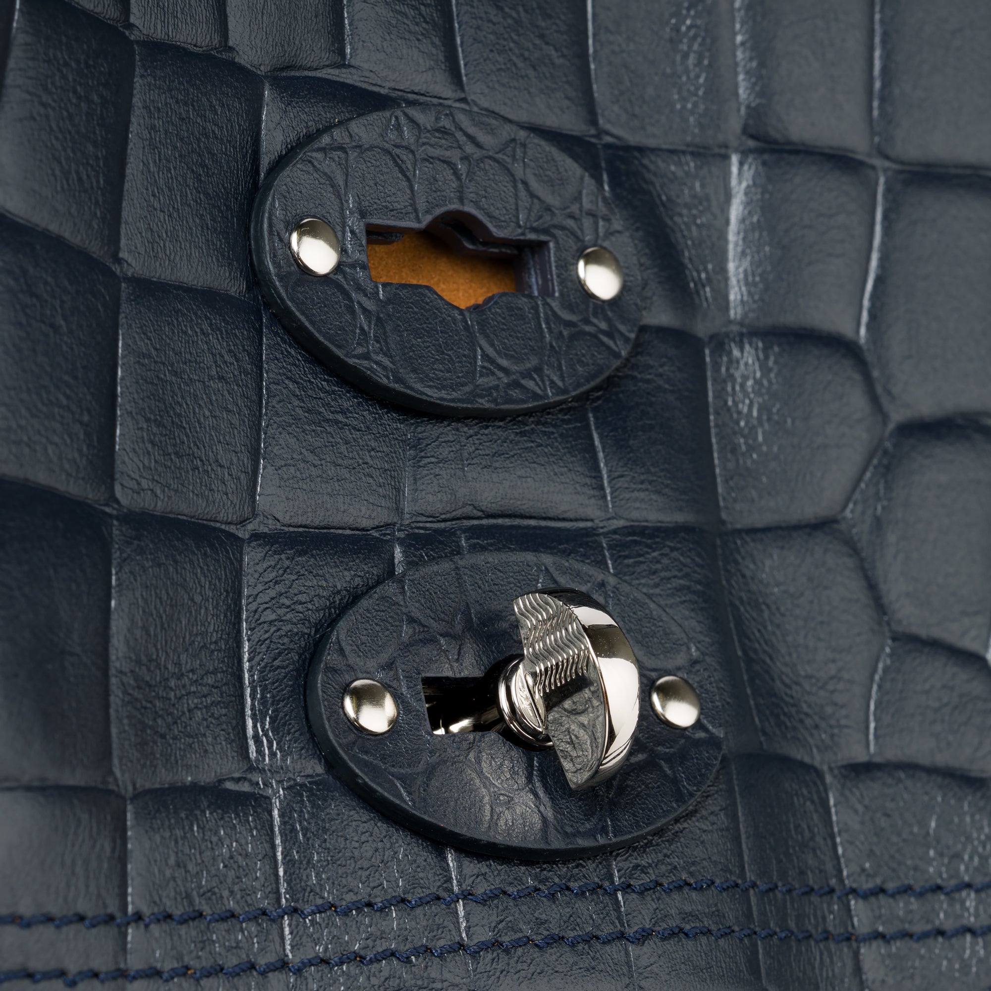 Zanellato A' Spasso® M borsa tote blu Orione in pelle stampata