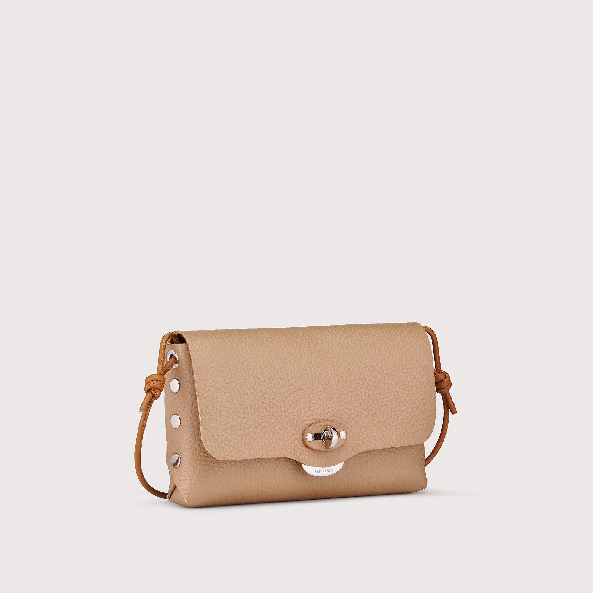 Zanellato Lettera® S clutch marrone pelle martellata