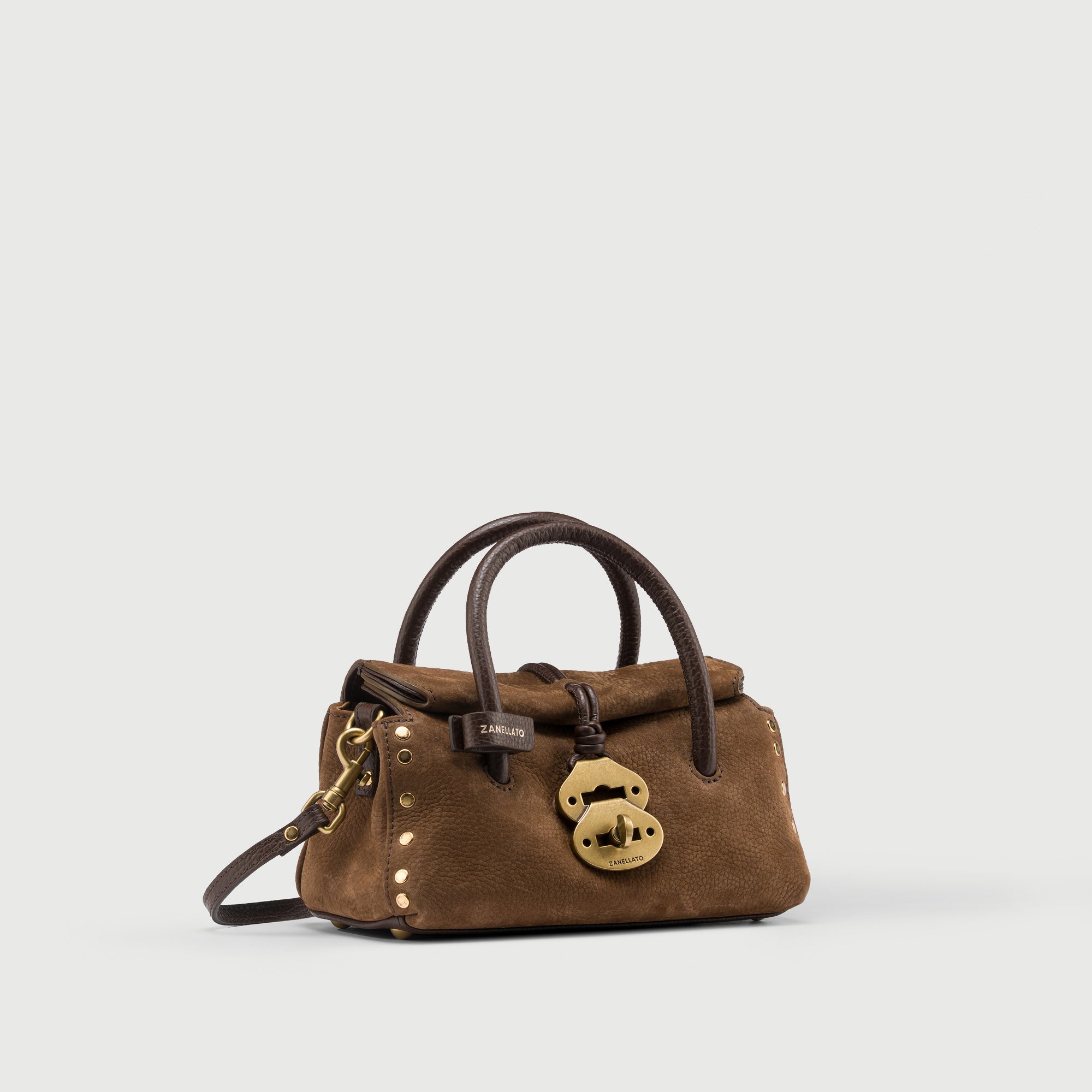 Zanellato Dotta® Baby borsa marrone in nabuk effetto gommato