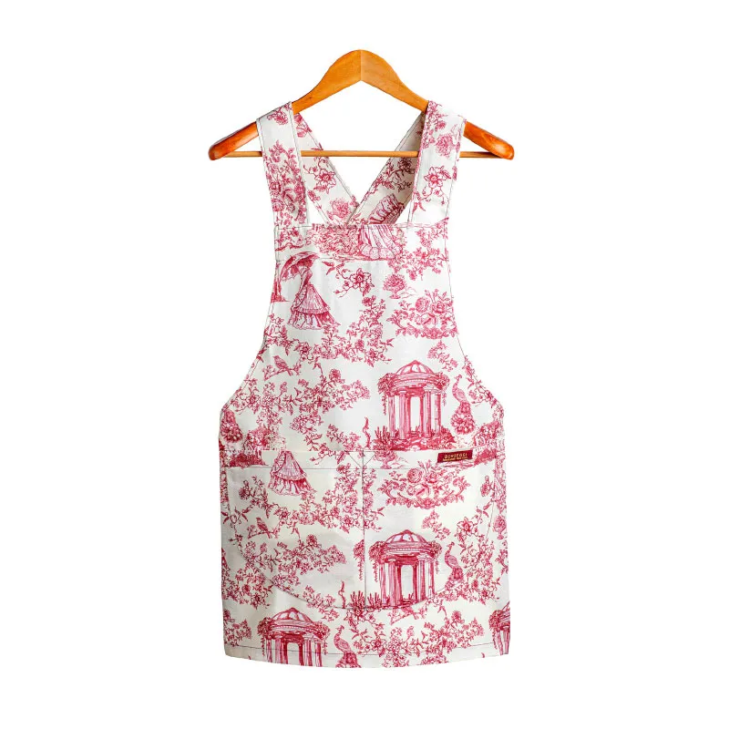 Borseggi Grembiuli Grembiule cucina & giardino Toile de Jouy rosso