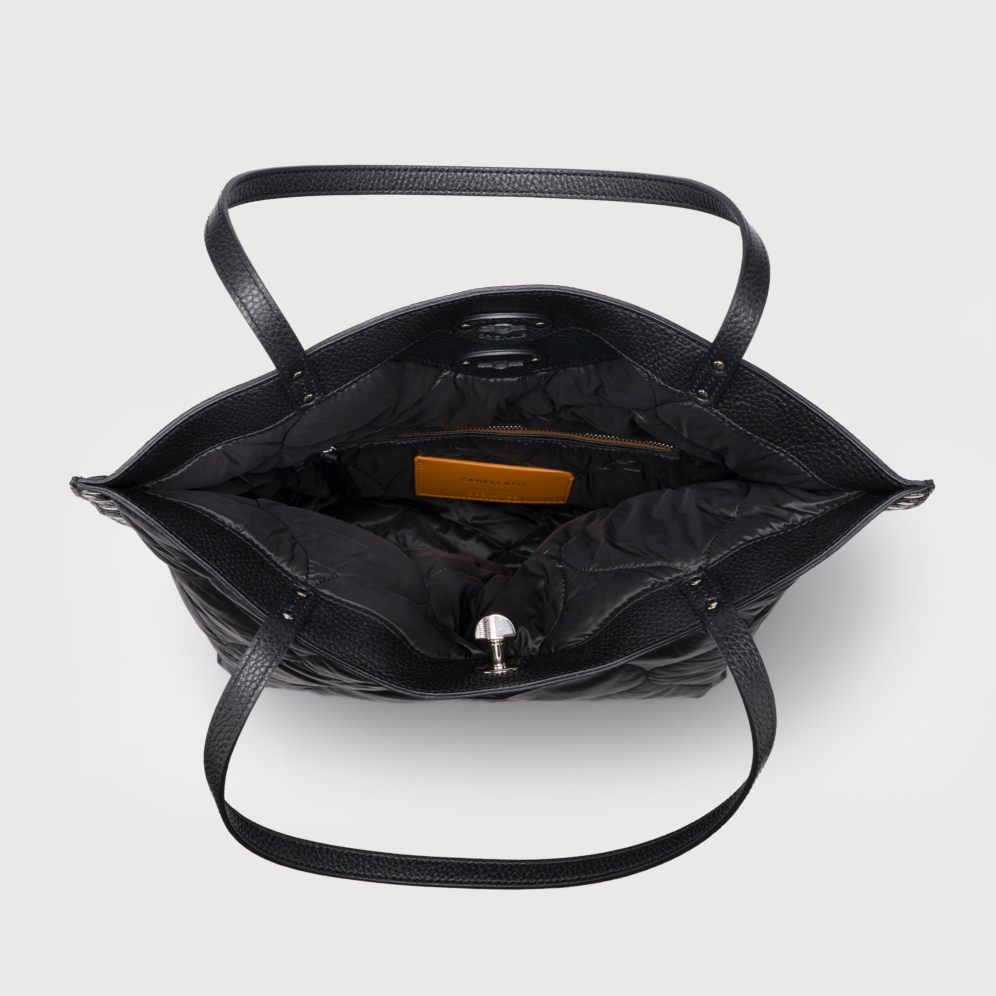 Zanellato A' Spasso® M borsa nera in tessuto leggero