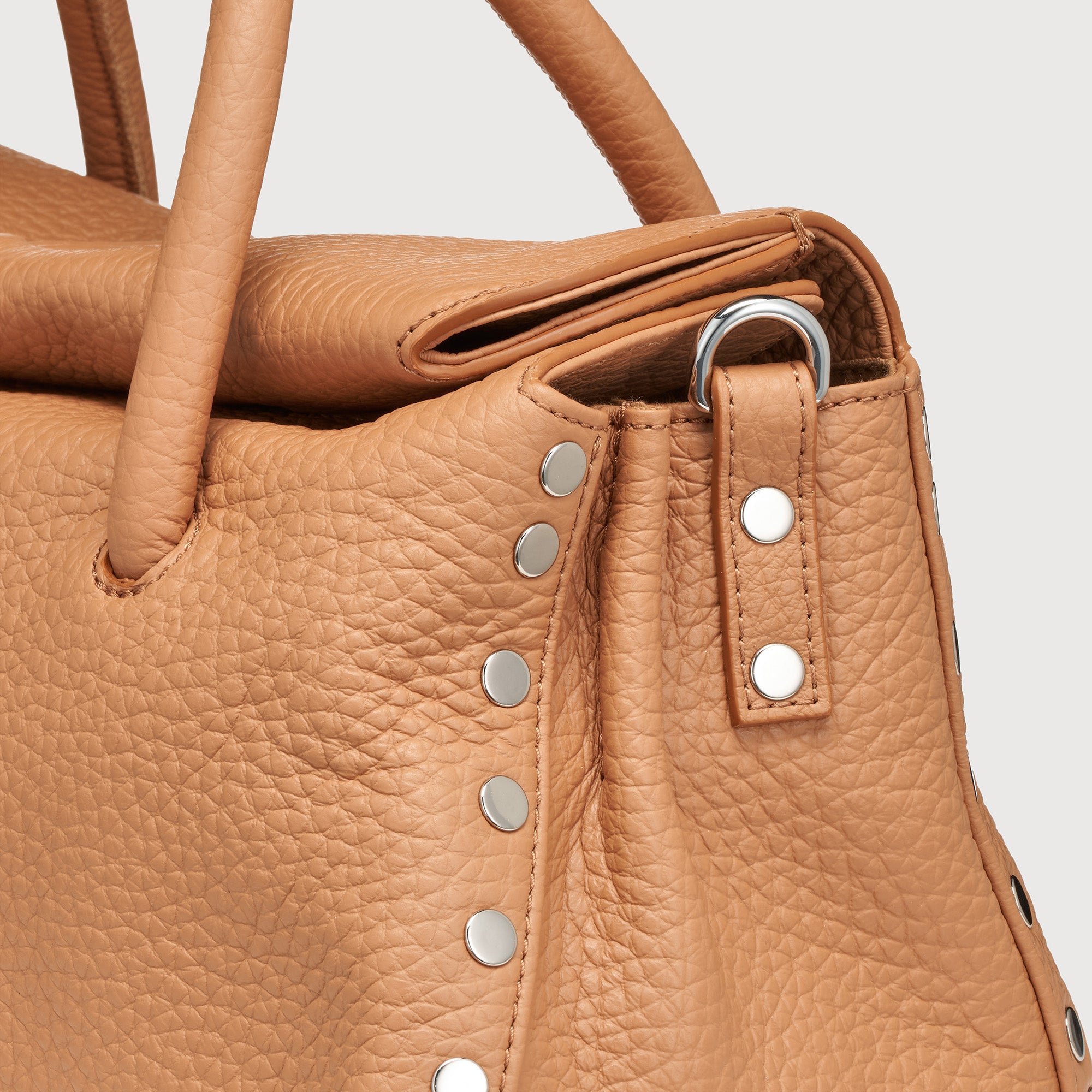 Zanellato Dotta® S borsa Brown Amaretto in pelle martellata