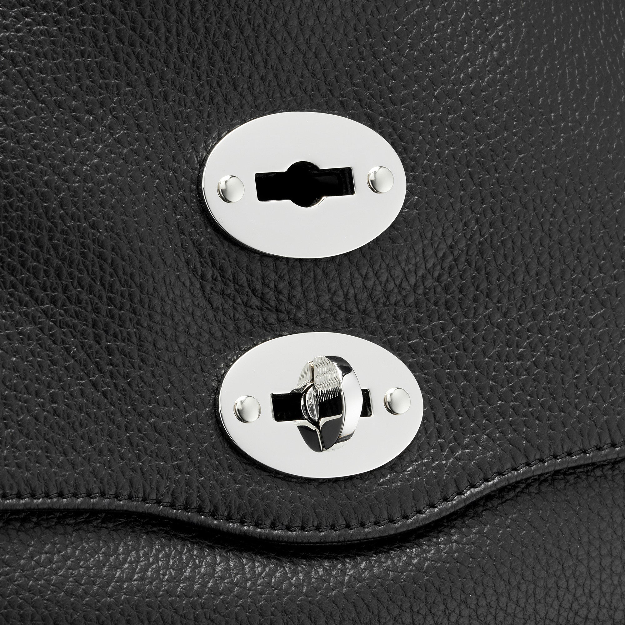 Zanellato Postina® M borsa nera in pelle martellata