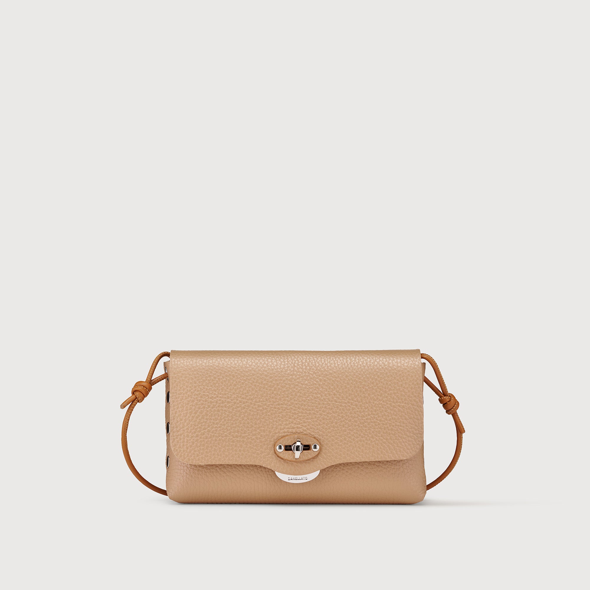 Zanellato Lettera® S clutch marrone pelle martellata