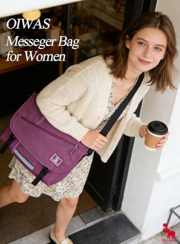 OIWAS Messenger Bags Borsa messenger laptop 15,6 pollici viola
