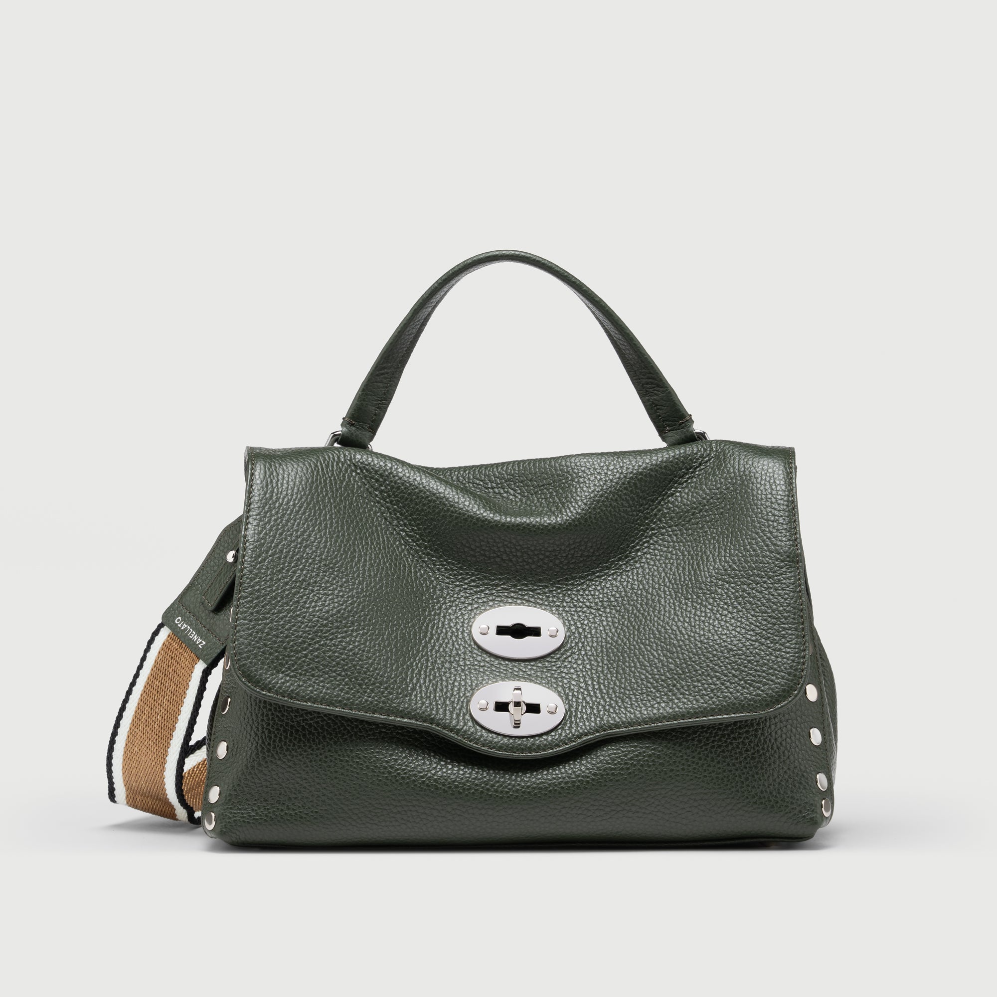 Zanellato Postina® S borsa verde in pelle martellata